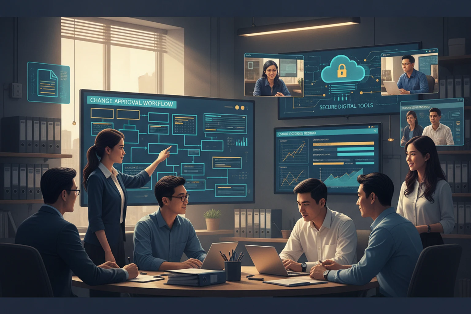 Software Development Operations: Change Control Record editorial illustration